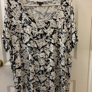 J Jill 3x black floral print